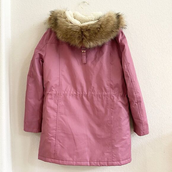 J.Crew Perfect Winter Park Primaloft® Small Berry Pink Detachable Fur Hood Zip - Picture 16 of 16